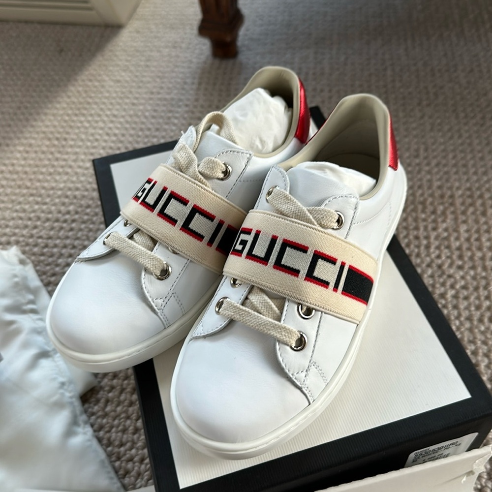 Gucci Kids Ace leather sneakers